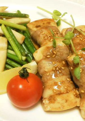 金ごますりごま豆腐肉巻き-レシピのメイン写真