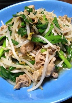豚コマ肉とニラもやしの炒め物-レシピのメイン写真
