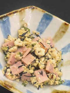ハムとひじきの炒り豆腐-レシピのメイン写真
