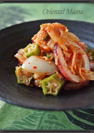 パパッと!茹で玉葱とオクラの烏賊キムチ!-レシピのメイン写真
