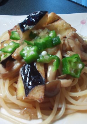 あげなすとオクラのパスタ(麺類OK)-レシピのメイン写真