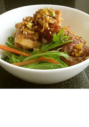 パリ鶏肉の甘酢ダレ丼-レシピのメイン写真