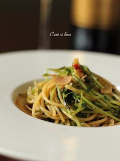 豆苗としらすのペペロンチーノ-レシピのメイン写真