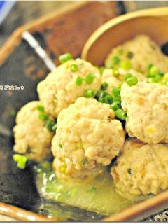 レンジで簡単♪梅干しと浅葱入り鶏団子-レシピのメイン写真