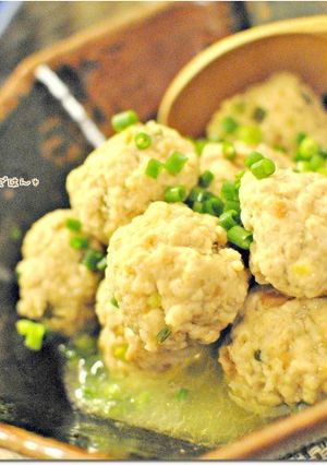 レンジで簡単♪梅干しと浅葱入り鶏団子-レシピのメイン写真