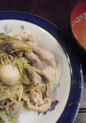 豚と野菜の味噌炒め+スープ　簡単だもん！-レシピのメイン写真