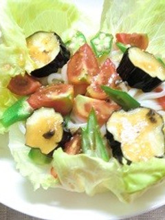 夏野菜サラダうどん-レシピのメイン写真