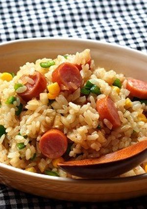 電子レンジで簡単！ウインナーの和風ピラフ-レシピのメイン写真