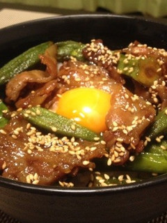 豚とオクラの照焼き丼-レシピのメイン写真