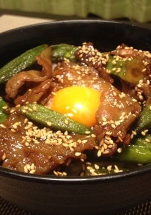 豚とオクラの照焼き丼-レシピのメイン写真
