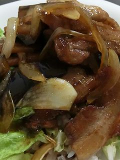 豚バラとナスのがっつり丼-レシピのメイン写真