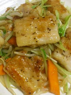簡単♪水菜ともやしの豚バラ炒め-レシピのメイン写真