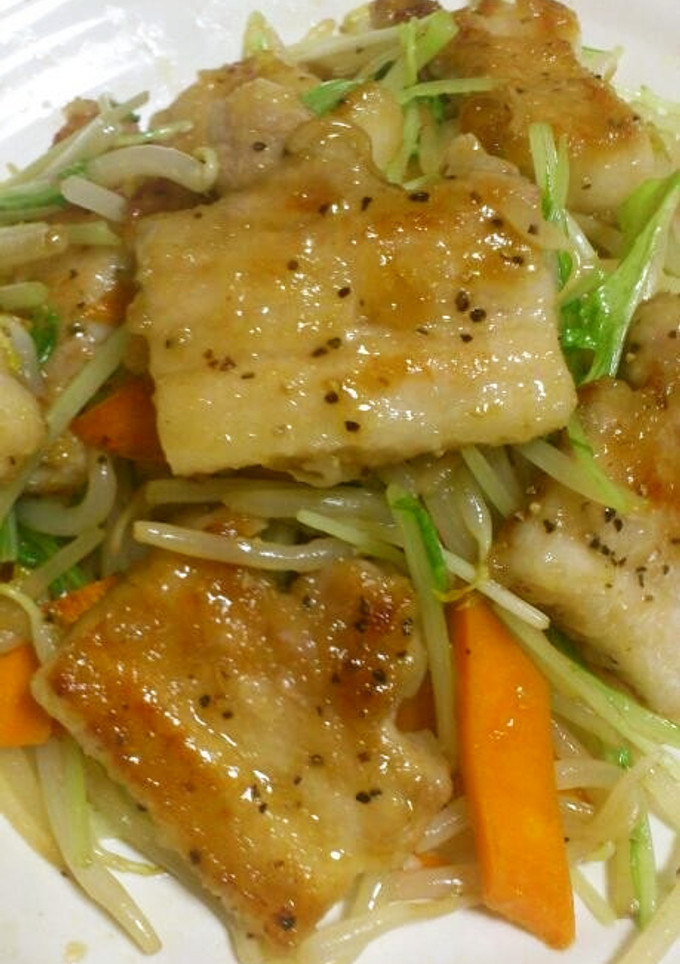 簡単♪水菜ともやしの豚バラ炒め-レシピのメイン写真