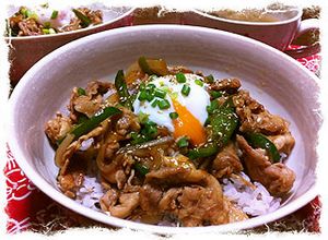 焼き肉のタレで簡単豚ロース照り焼丼！-レシピのメイン写真