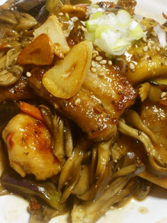 ナスと豚バラのピリ辛にんにく醤油炒め♪-レシピのメイン写真