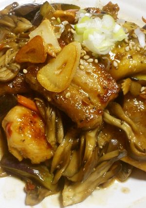 ナスと豚バラのピリ辛にんにく醤油炒め♪-レシピのメイン写真