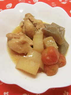 手羽元✿ミニトマトでさっぱり煮-レシピのメイン写真