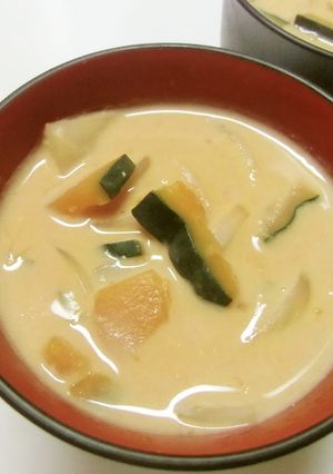かぼちゃ✿豆乳味噌汁-レシピのメイン写真