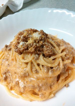 ★トマトジュース★でクリームパスタ-レシピのメイン写真