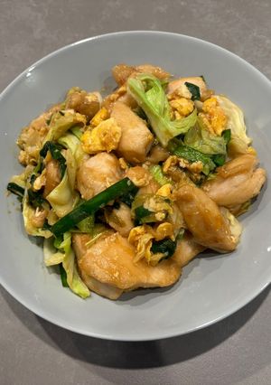 鶏むね肉とニラキャベツ卵の中華炒め-レシピのメイン写真