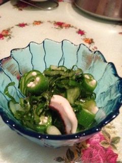 たこ、きゅうり、おくらの酢の物-レシピのメイン写真