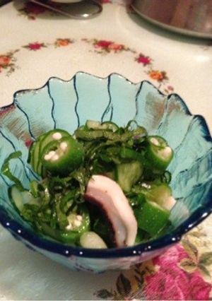 たこ、きゅうり、おくらの酢の物-レシピのメイン写真