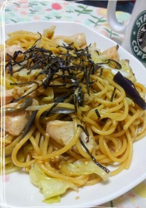 lunchに*なすとキャベツの和風パスタ-レシピのメイン写真