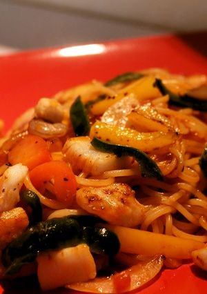 カラフル海鮮ナポリタン-レシピのメイン写真