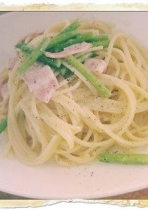 ベーコンとアスパラ豆乳パスタ-レシピのメイン写真