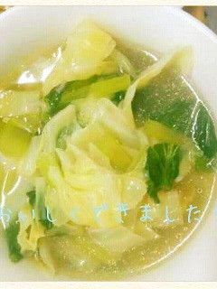 小松菜とキャベツのあっさり中華風スープ-レシピのメイン写真