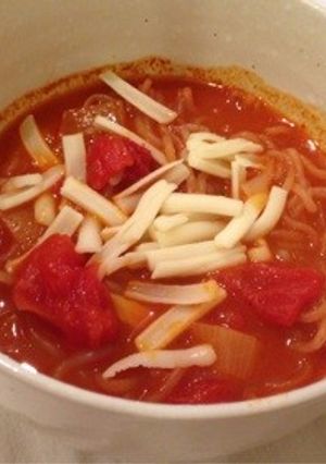 白滝でトマトラーメン ダイエットに◎-レシピのメイン写真