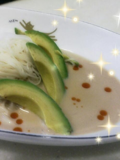 簡単★温たま豆乳アボカドそうめん-レシピのメイン写真