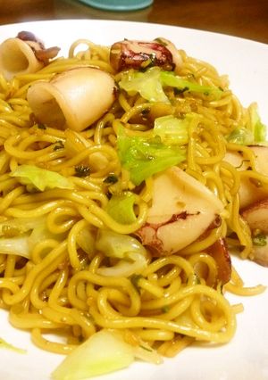 生姜ねぎたれのイカ焼きそば　-レシピのメイン写真