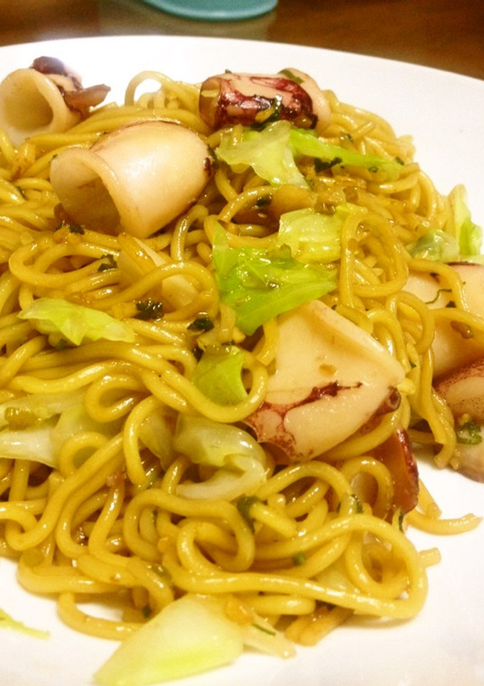 生姜ねぎたれのイカ焼きそば　-レシピのメイン写真