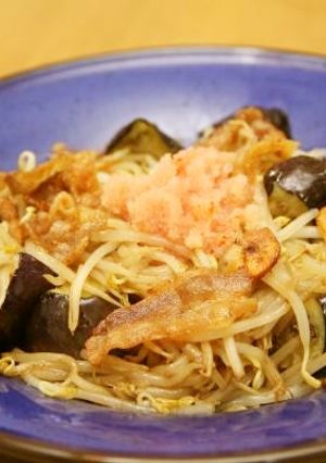 カリカリ豚と茄子のもやしペペロンチーノ-レシピのメイン写真