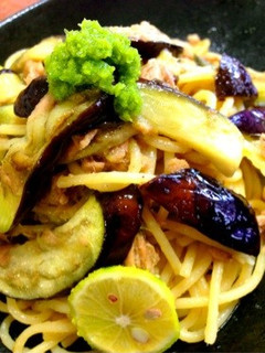 茄子とツナのすだち胡椒パスタ-レシピのメイン写真