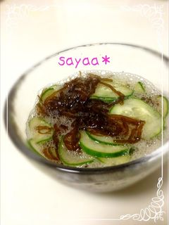 超簡単!洗いもずくと胡瓜の麺つゆ酢の物-レシピのメイン写真
