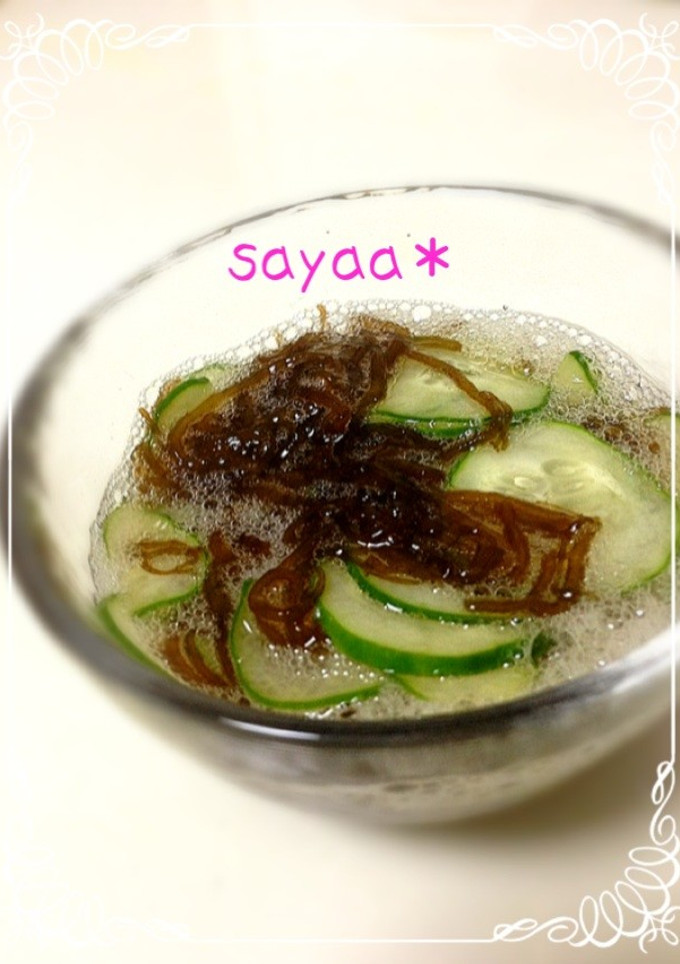 超簡単！洗いもずくと胡瓜の麺つゆ酢の物-レシピのメイン写真