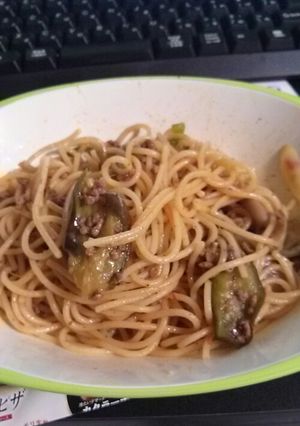 麻婆茄子パスタ-レシピのメイン写真