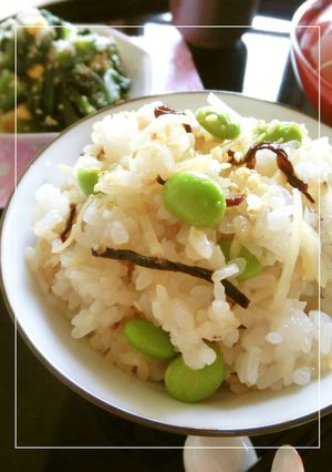 新生姜と枝豆と塩昆布の混ぜご飯-レシピのメイン写真