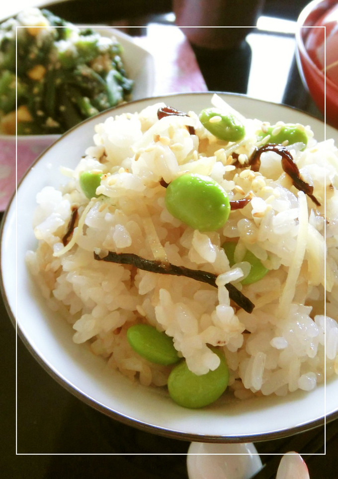 新生姜と枝豆と塩昆布の混ぜご飯-レシピのメイン写真