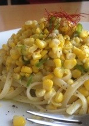 とうもろこしと青唐辛子のペペロンチーノ-レシピのメイン写真