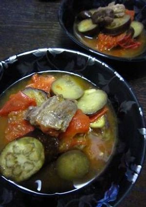 茄子とトマトの牛すじ煮♪-レシピのメイン写真