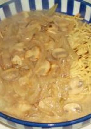 焼きパスタのキノコストロガノフかけ-レシピのメイン写真