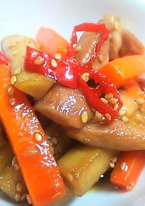鶏肉入り 極太きんぴらごぼう-レシピのメイン写真