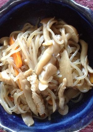 しらたきとキノコの炒め物-レシピのメイン写真