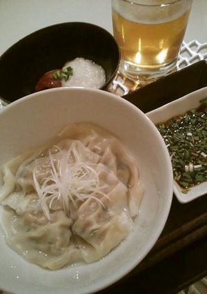 夜食にピッタリ!薬味たっぷり簡単水餃子★-レシピのメイン写真