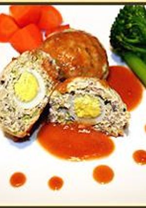 卵丸ごと、和風蒸し焼きバーグ-レシピのメイン写真