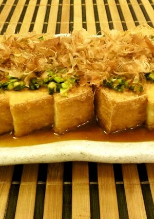 絹厚揚げのフワカリ焼き♪にんにくネギダレ-レシピのメイン写真