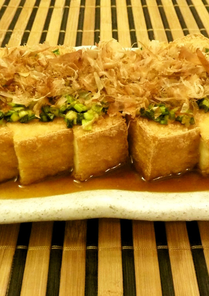 絹厚揚げのフワカリ焼き♪にんにくネギダレ-レシピのメイン写真
